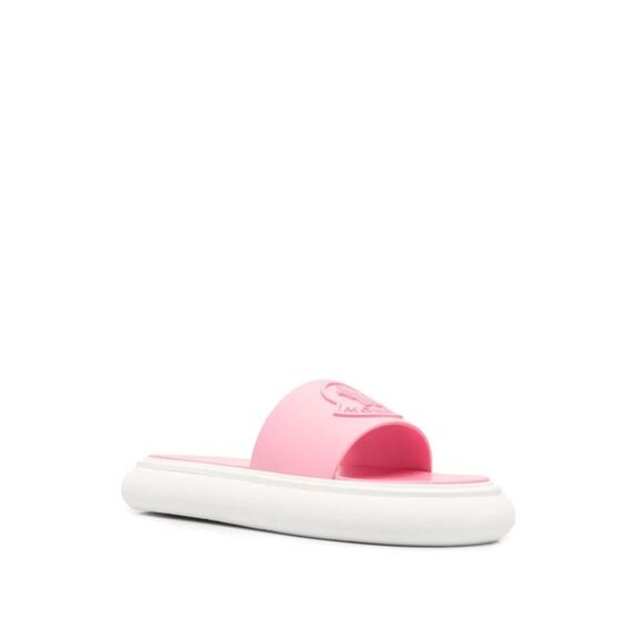 MONCLER Womens Pink Logo Slyder Round Toe Platform Slip On Slide Sandals 41 - Picture 1 of 4